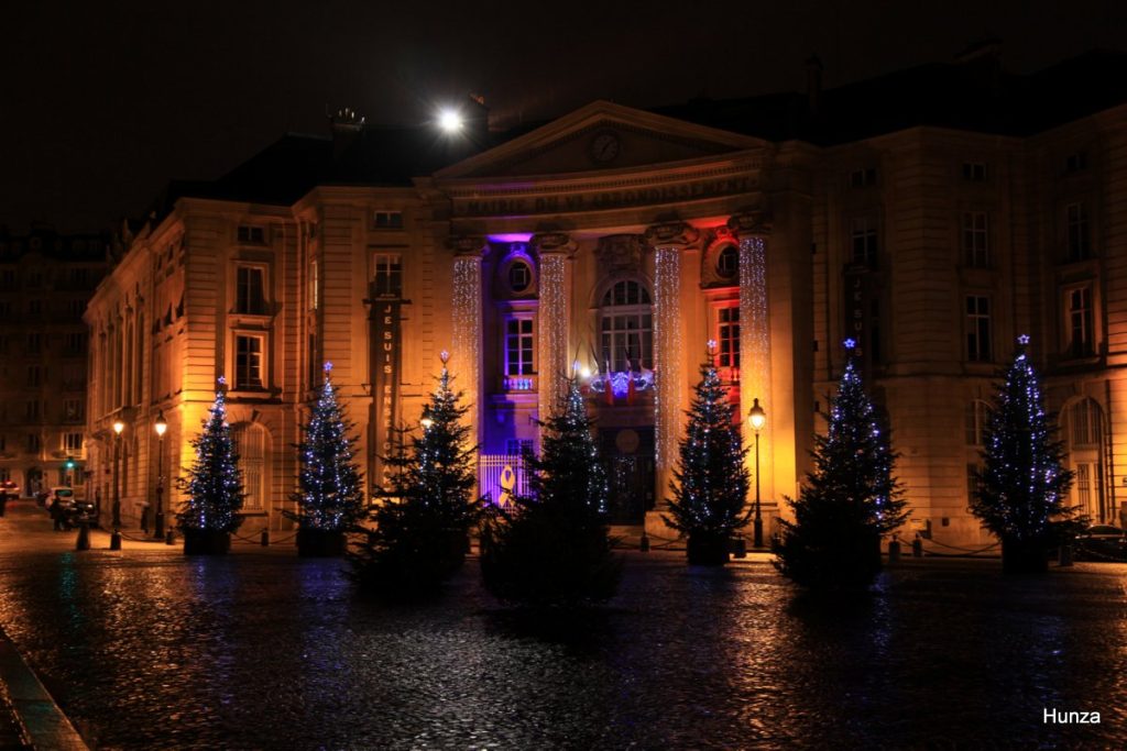 Illuminations de Noël Paris, mairie du 5ème arrondissement
