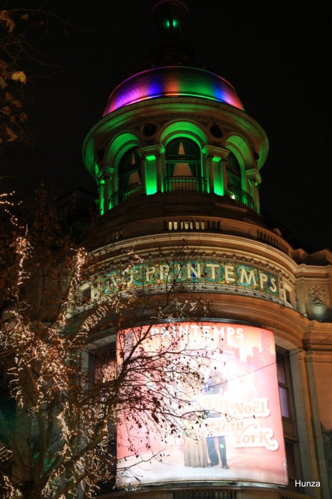 Illuminations de Noël à Paris, le Printemps Haussmann