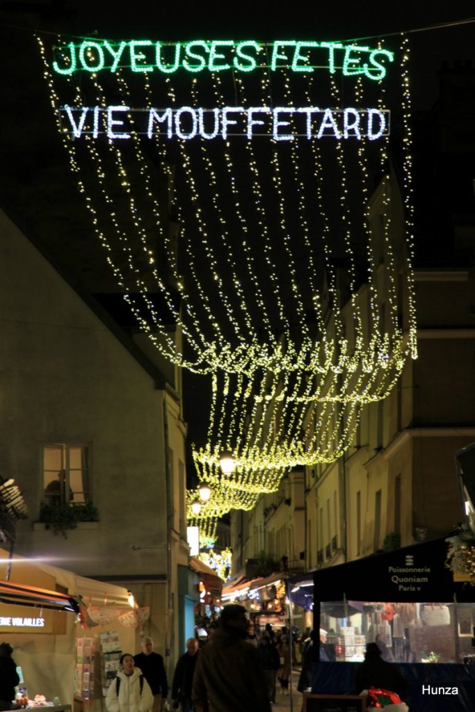 Illuminations de Noël Paris, rue Mouffetard