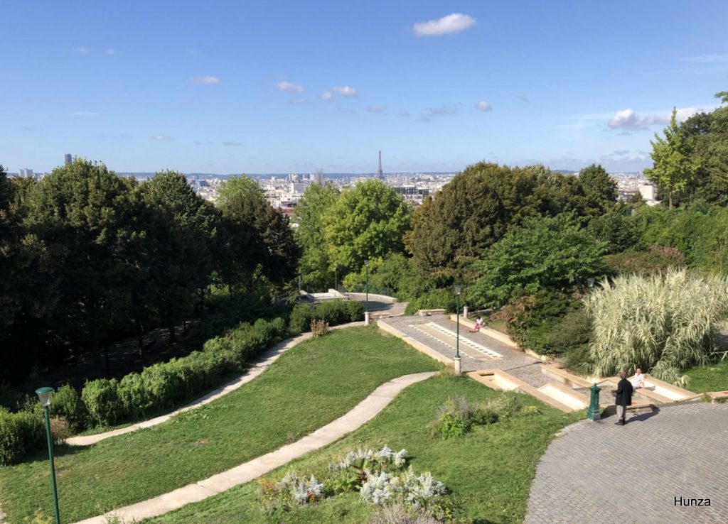 Vue sur Paris depuis la rue Piat au parc de Belleville
