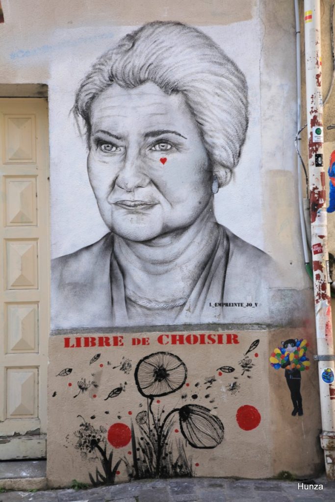 Street art dans la rue des Cascades à Paris 20e
