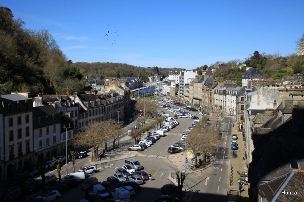 Panorama en direction du port depuis le premier étage du viaduc de Morlaix
