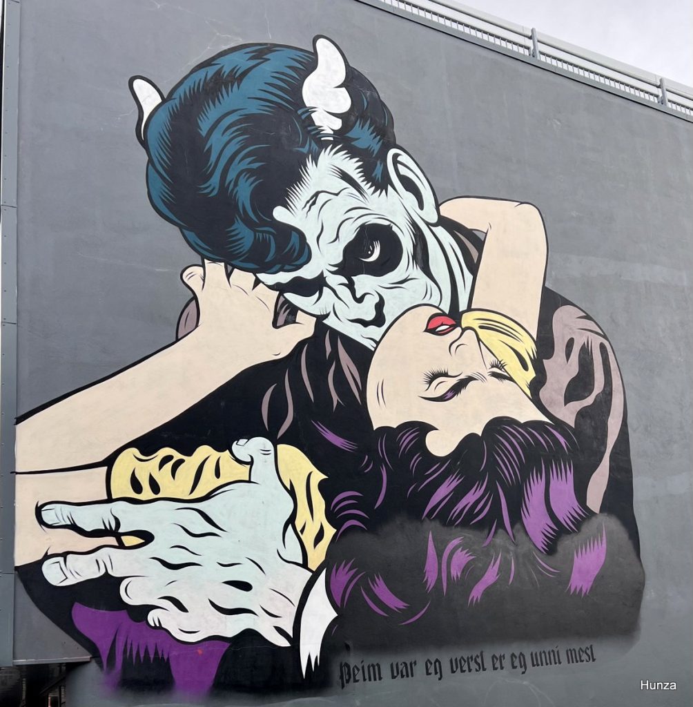 Street-art dans la rue Laugavegur à Reykjavik