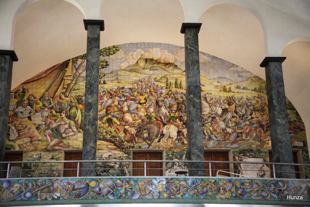 Panneau en céramique représentant la Bataille de Judica à Caltagirone