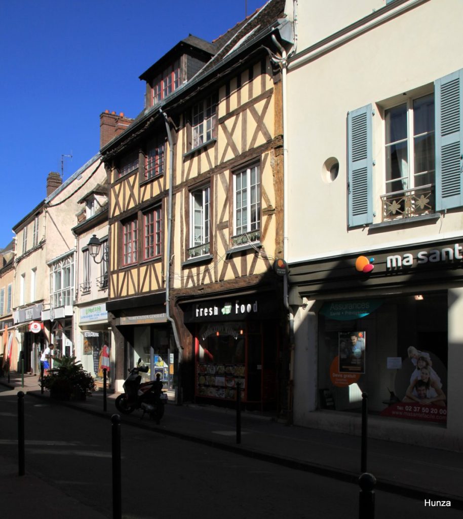 Maisons à pans de bois de la rue Parisis à Dreux