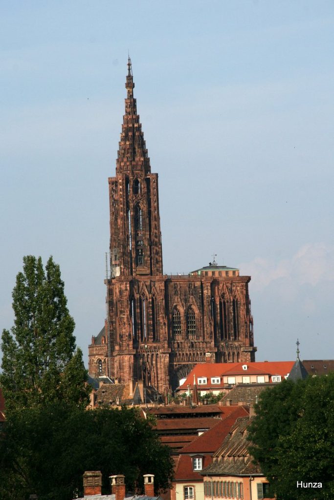 Cathédrale de Strasbourg vue depuis la terrasse du barrage Vauban