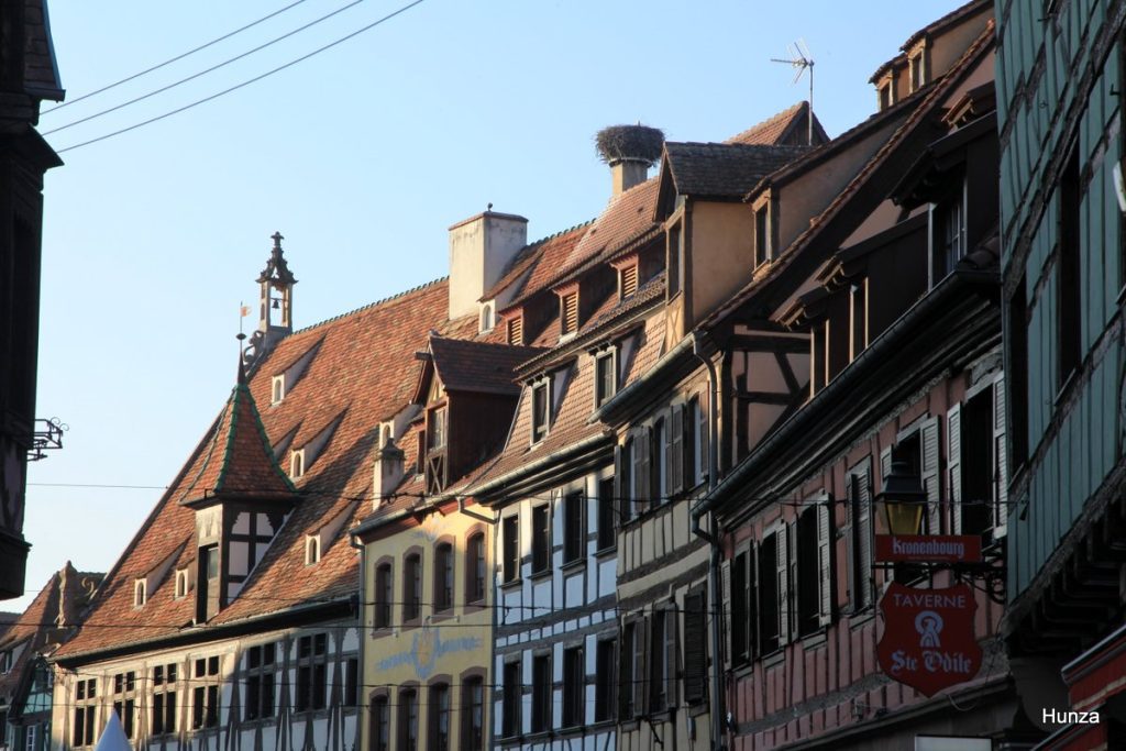 Rue du Marché et maisons alsaciennes du centre d'Obernai
