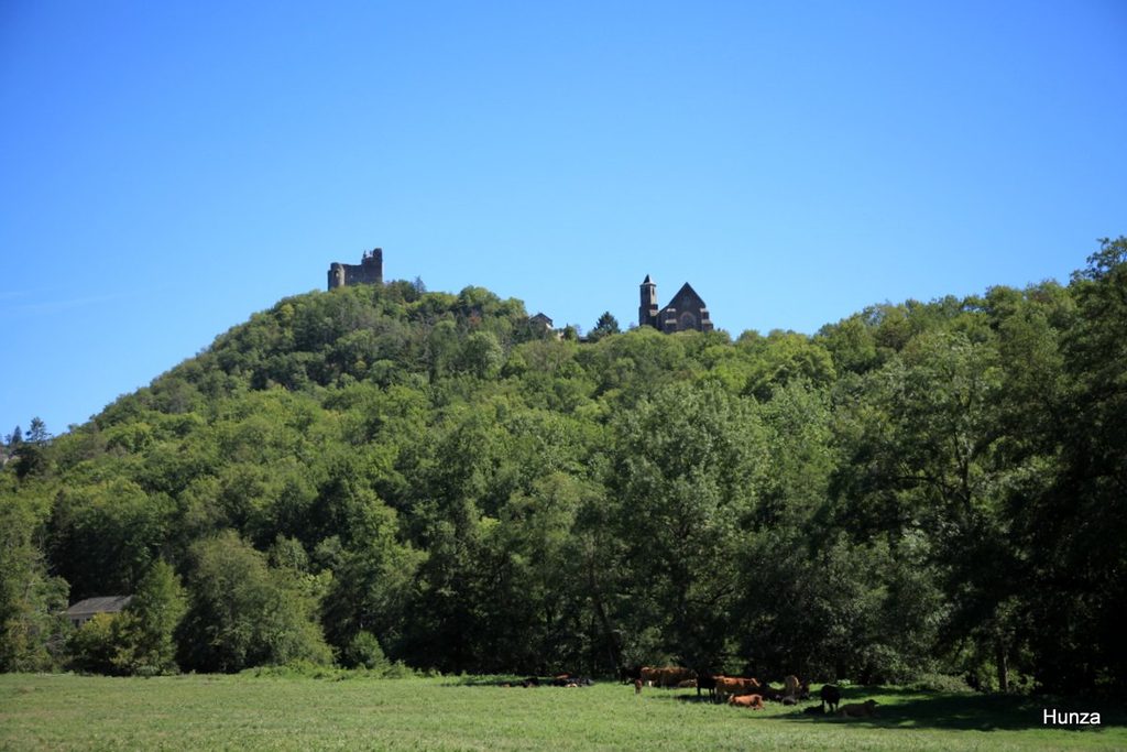 Forteresse royale et église Saint-Jean de Najac vues depuis la vallée